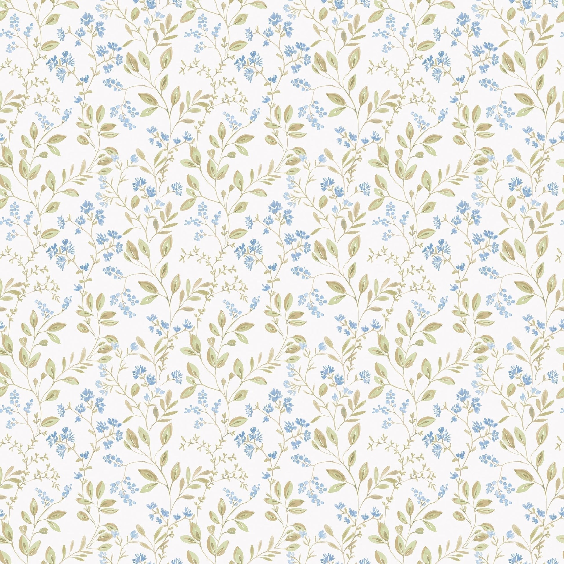 Just Kitchens Spring Leaf Trail Wallpaper - Blue / Green - Galerie - G45455 - Premier Wallcovering