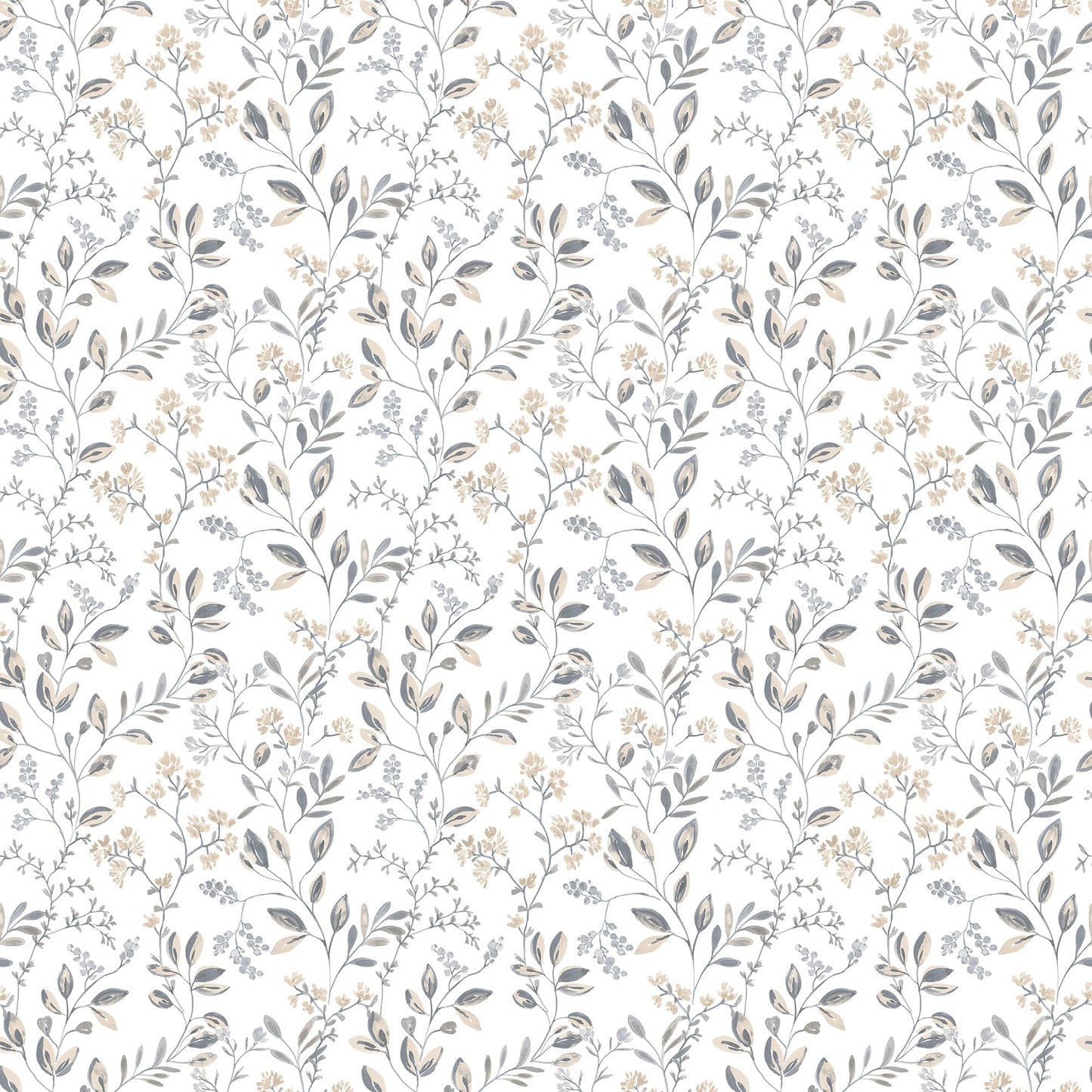 Just Kitchens Spring Leaf Trail Wallpaper - Grey / Beige - Galerie - G45454 - Premier Wallcovering