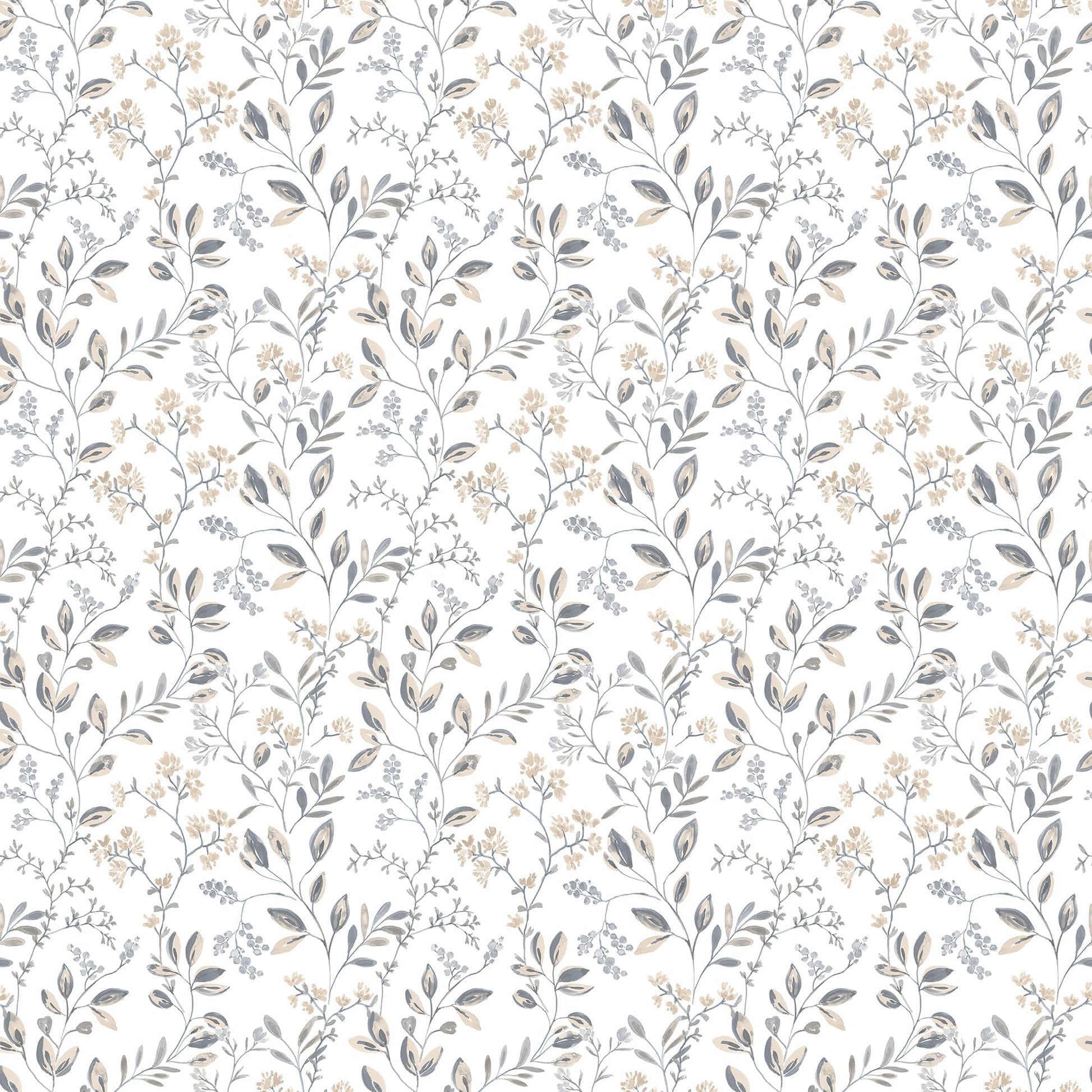 Just Kitchens Spring Leaf Trail Wallpaper - Grey / Beige - Galerie - G45454 - Premier Wallcovering