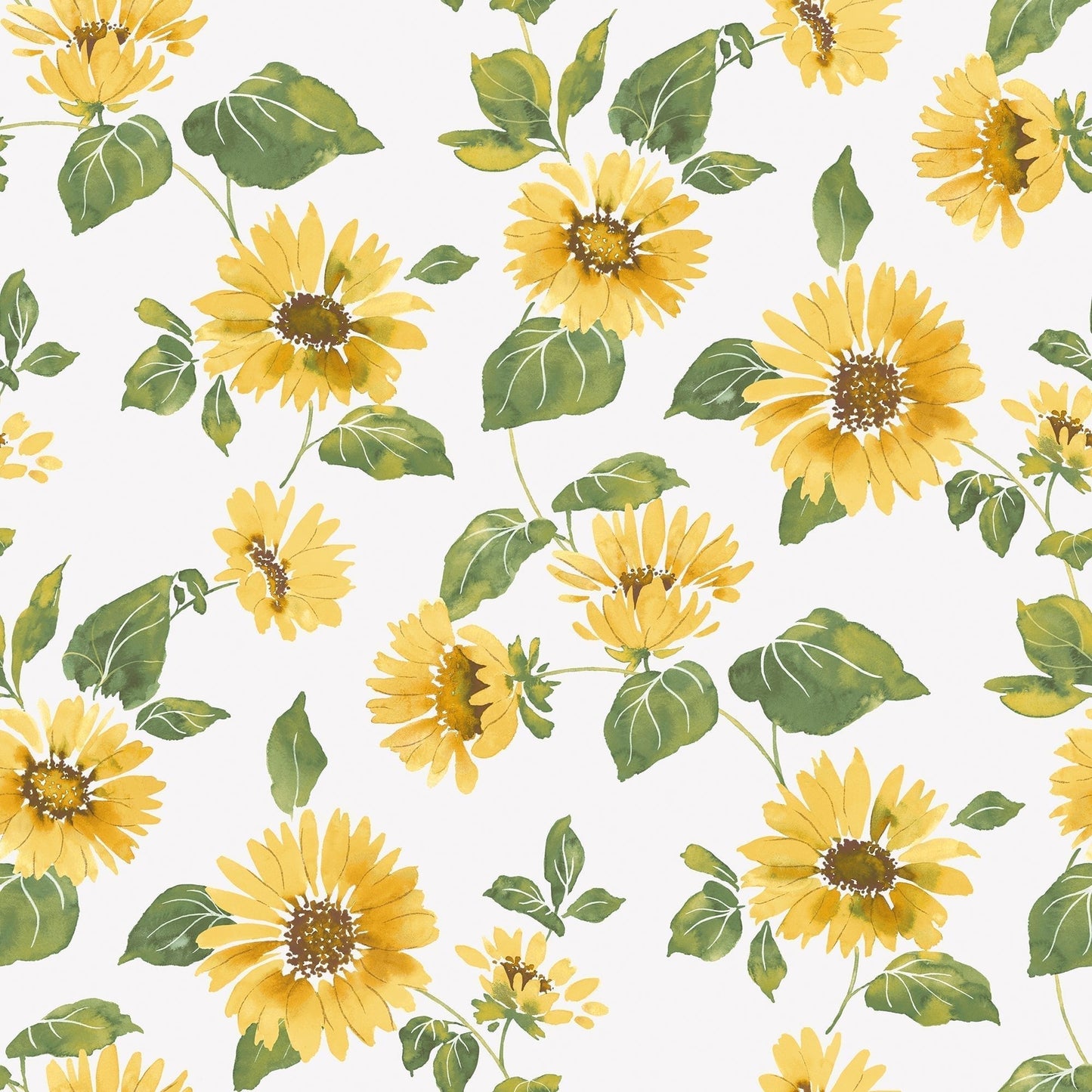 Just Kitchens Sunflower Trail Wallpaper - Yellow / Green / White - Galerie - G45458 - Premier Wallcovering