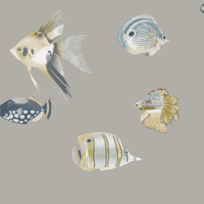 Kamanu Wallpaper - Graphite/Mustard - Harlequin - HANZ111646