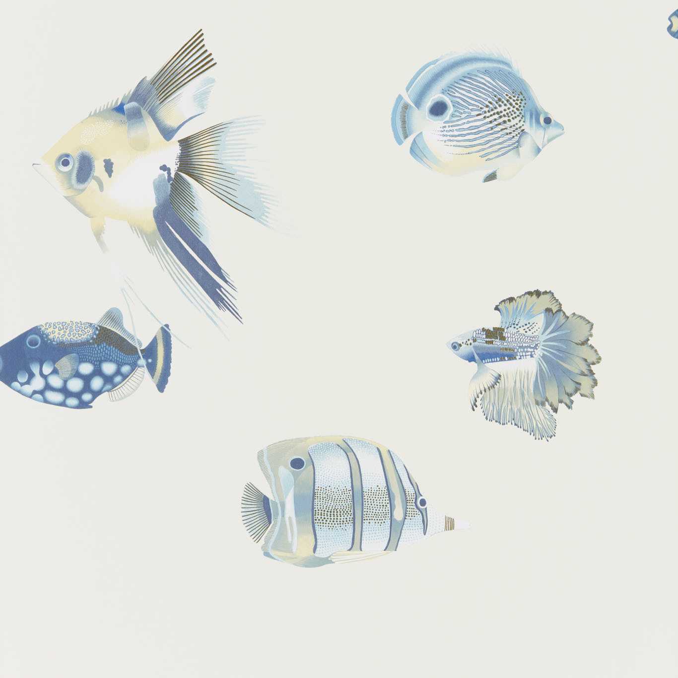 Kamanu Wallpaper - Indigo/Pebble - Harlequin - HANZ111649