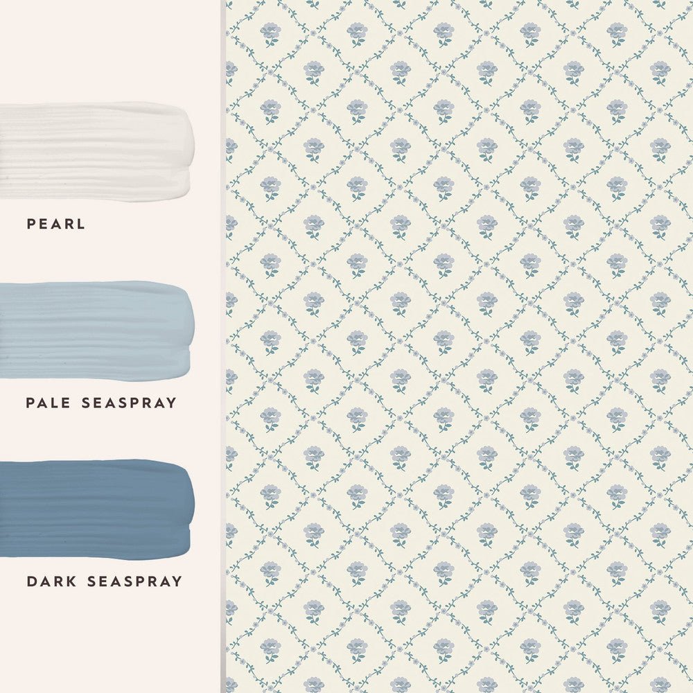 Kate Wallpaper - Pale Seaspray Blue - Laura Ashley - 122745 - Premier Wallcovering
