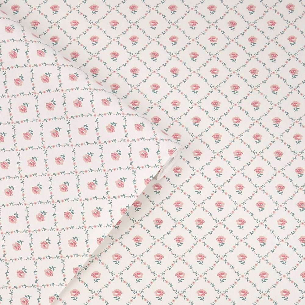 Kate Wallpaper - Coral Pink - Laura Ashley - 122766 - Premier Wallcovering