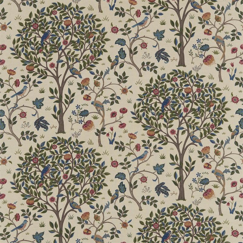 Kelmscott Tree Fabric - Woad/Wine - Morris & Co - 220327 - Premier Wallcovering