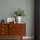 Kemble Stripe Wallpaper - Spruce, Cobber and Dew - Josephine Munsey - KEM-051-049-062 - Premier Wallcovering