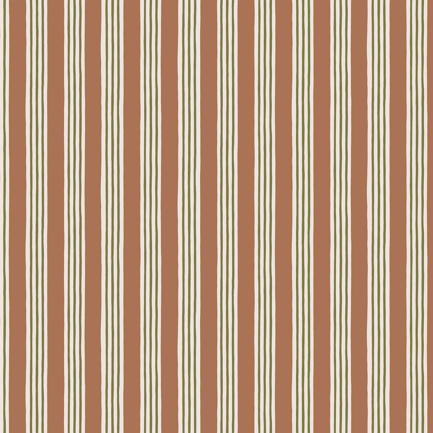 Kemble Stripe Wallpaper - Trixie, Sunday Clay and Quartz - Josephine Munsey - KEM-032-055-056 - Premier Wallcovering