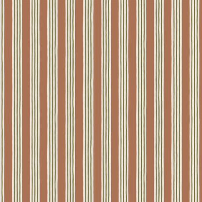 Kemble Stripe Wallpaper - Trixie, Sunday Clay and Quartz - Josephine Munsey - KEM-032-055-056 - Premier Wallcovering