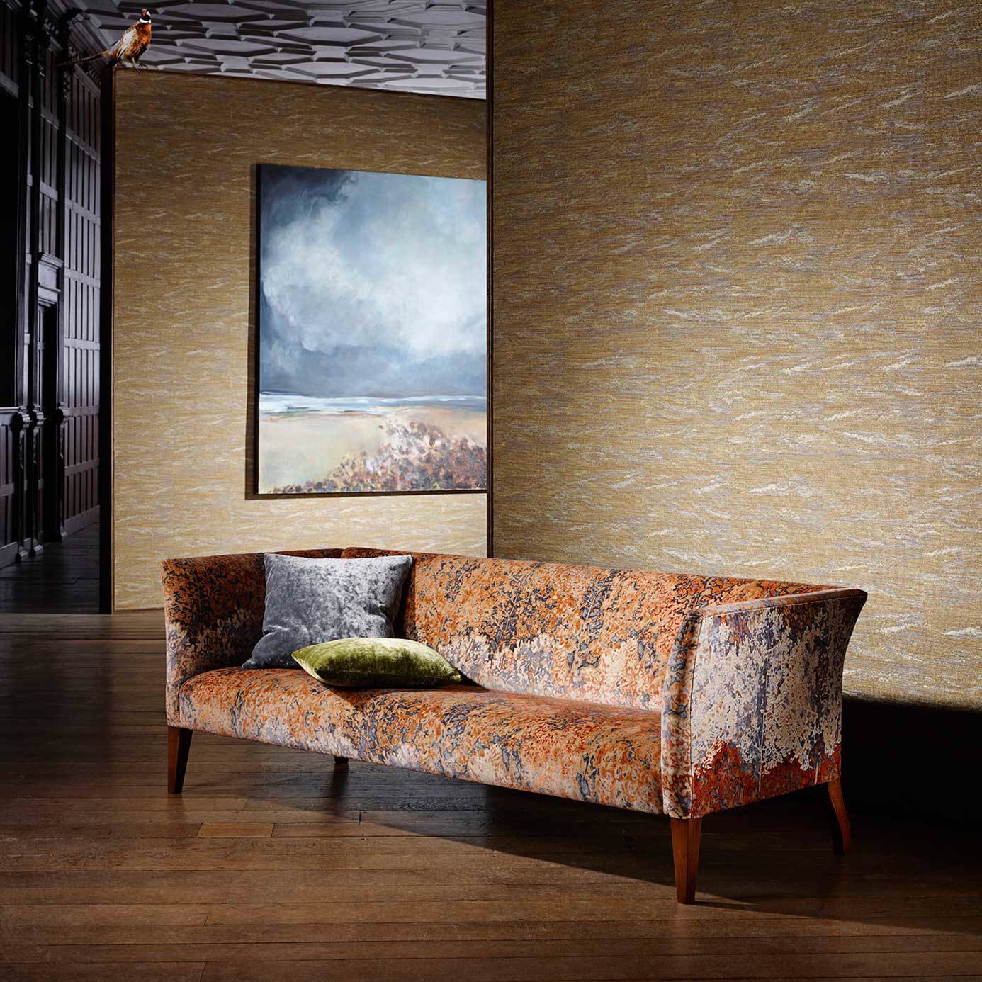 Kempshott Plain Wallpaper - Stone - ZKEM312631 - Zoffany - Morris Wallpaper