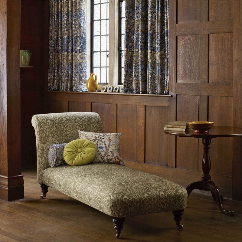 Kennet Fabric - Indigo/Gold - Morris & Co - 220322 - Premier Wallcovering