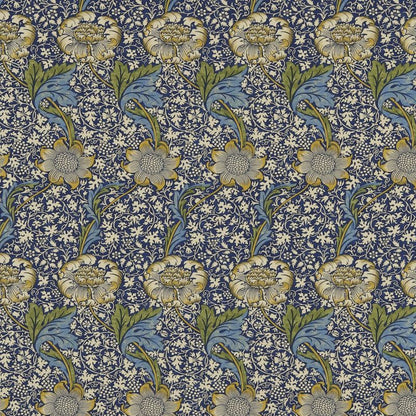 Kennet Fabric - Indigo/Gold - Morris & Co - 220322 - Premier Wallcovering