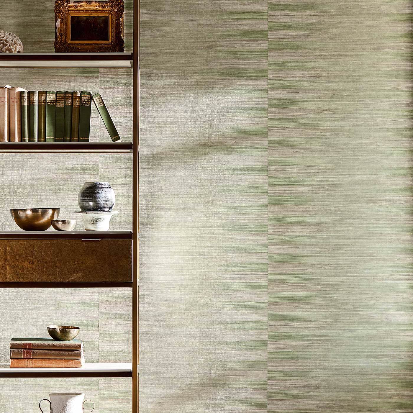 Kensington Grasscloth Wallpaper - Duck Egg - Zoffany - ZHIW313006 - Morris Wallpaper