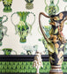 Khulu Vases Wallpaper - Multi Greens on Pale Cream - 109/12056 - Cole & Son - Premier Wallcovering