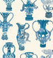 Khulu Vases Wallpaper - China Blue on Pale Cream - 109/12059 - Cole & Son - Premier Wallcovering