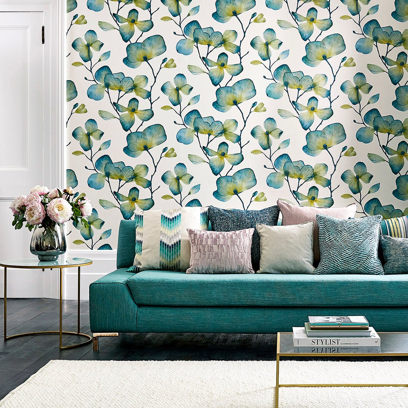 Kienze Wallpaper - Marine/Zest - Harlequin - HMWF111957
