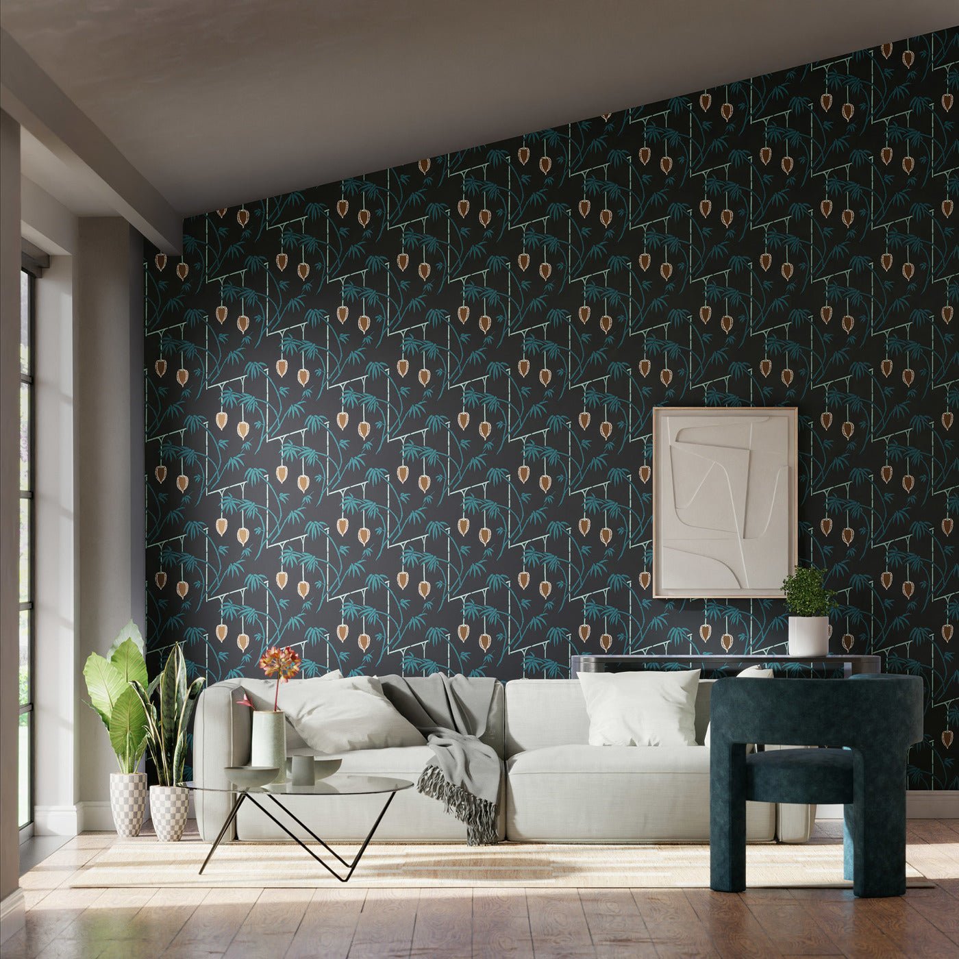Kimiko Wallpaper - Japanese Ink/Copper - HQN3112940 - Harlequin - Premier Wallcovering