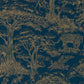 Kisumu Wallpaper - Midnight/Luxe - Clarke & Clarke - W0185/02 - Premier Wallcovering