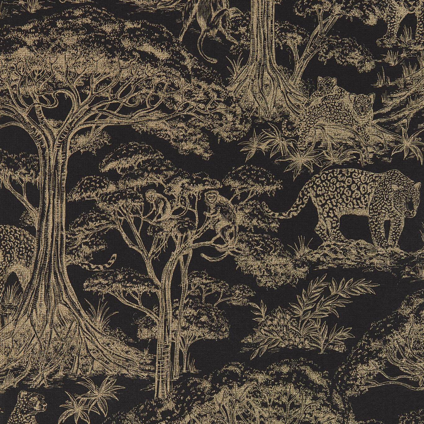 Kisumu Wallpaper - Noir/Luxe - Clarke & Clarke - W0185/04 - Premier Wallcovering