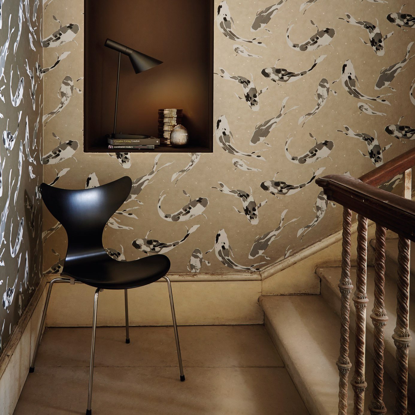 Koi Wallpaper - Metal - HMOW110900 - Harlequin - Premier Wallcovering