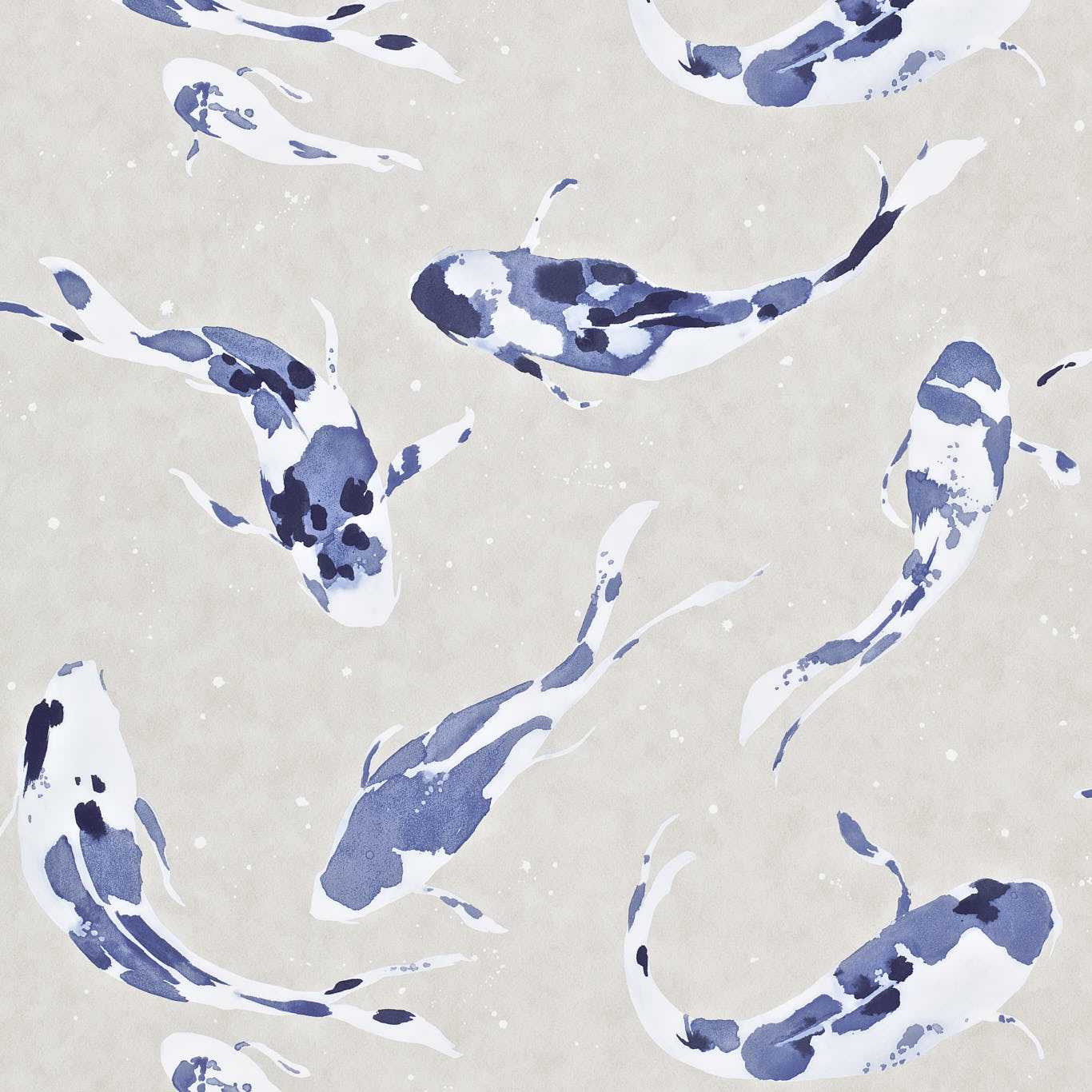 Koi Wallpaper - Indigo - Harlequin - HMOW110902