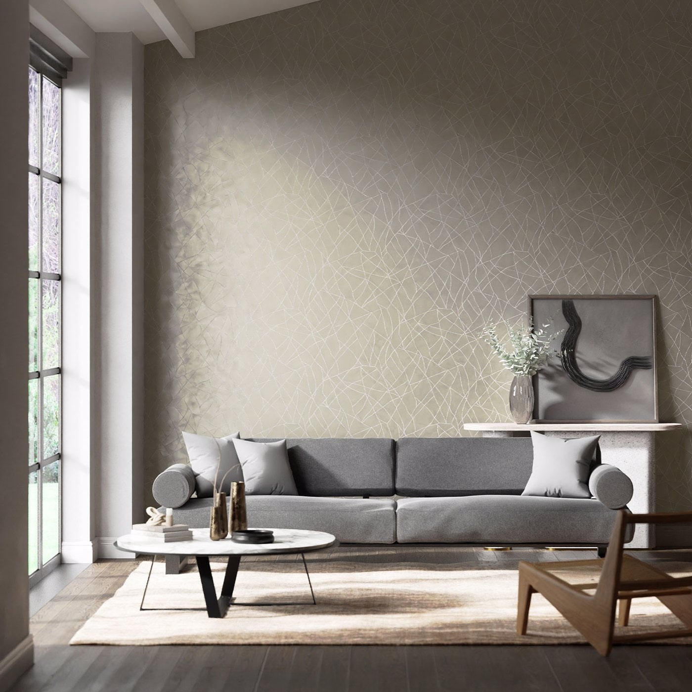 Koto Wallpaper - Steel - Harlequin - HMOW110894
