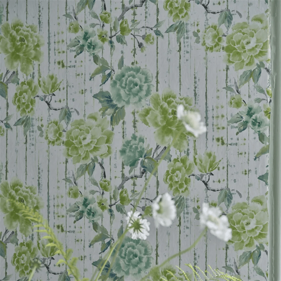 Kyoto Flower Wallpaper - Emerald - PDG1158/03 - Designers Guild