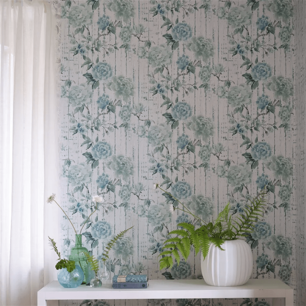 Kyoto Flower Wallpaper - Eau de Nil - PDG1158/04 - Designers Guild