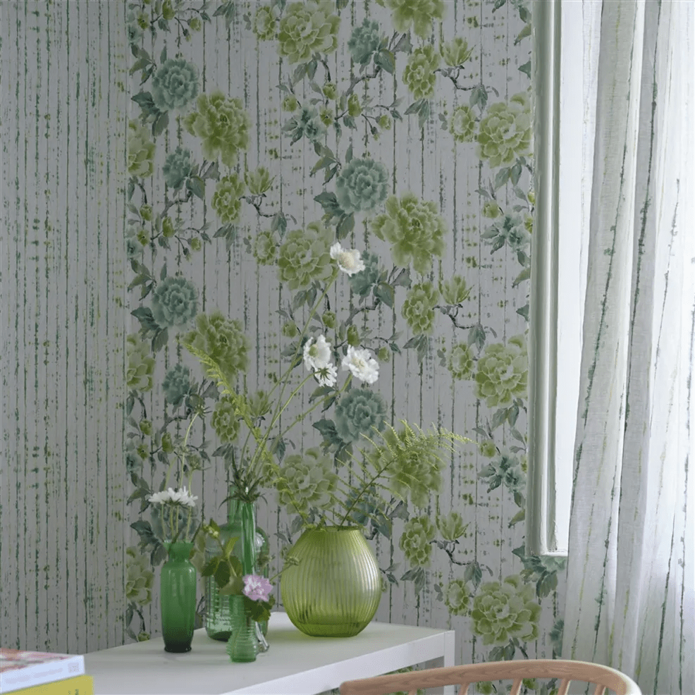 Kyoto Flower Wallpaper - Emerald - PDG1158/03 - Designers Guild