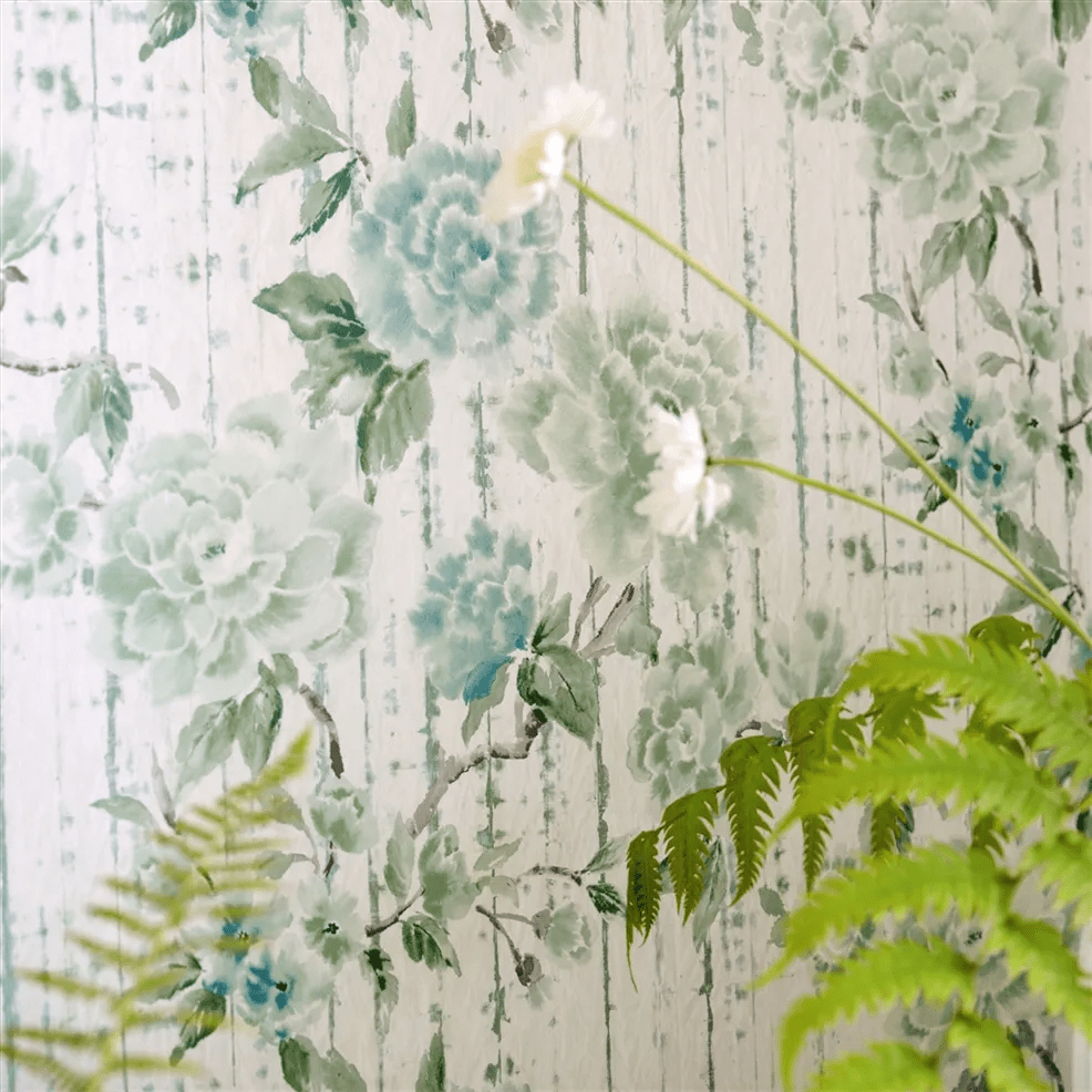 Kyoto Flower Wallpaper - Eau de Nil - PDG1158/04 - Designers Guild
