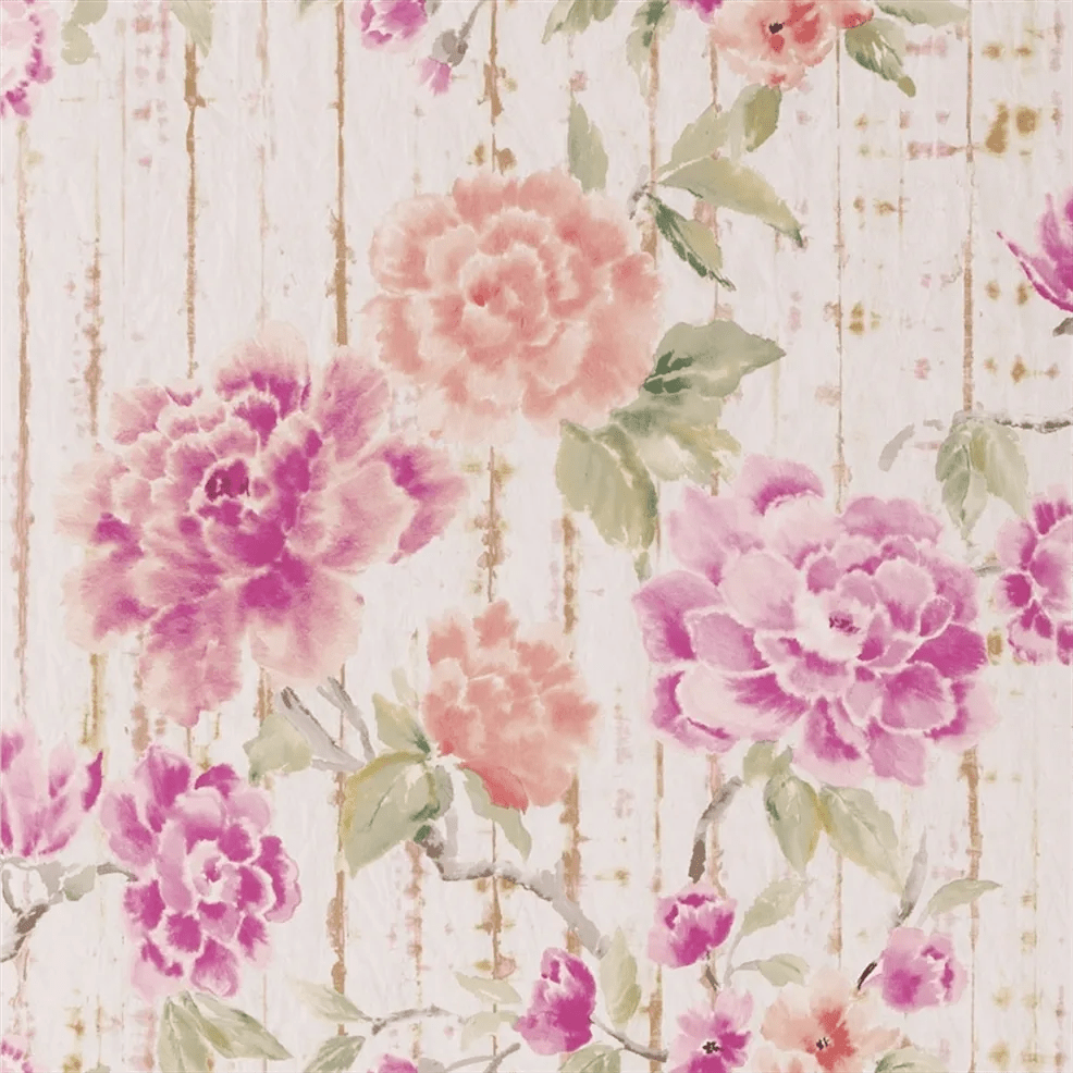 Kyoto Flower Wallpaper - Coral - PDG1158/02 - Designers Guild