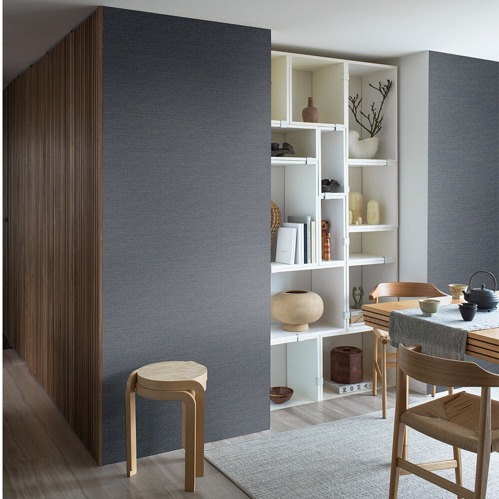 Kyoto Grid Wallpaper - Indigo and Gold - Boråstapeter - 3125 - Premier Wallcovering