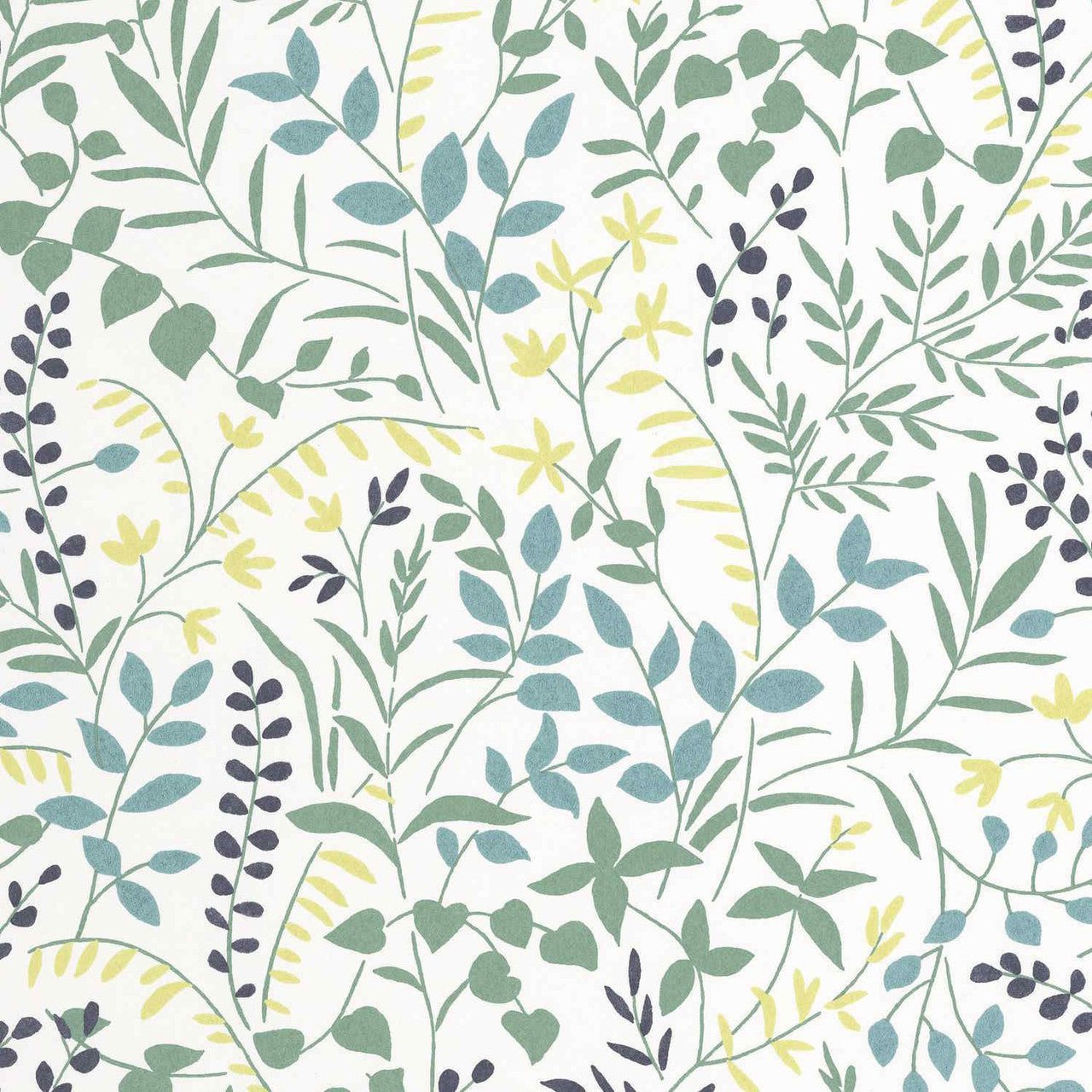 La Bastide Echappee Belle Wallpaper - Bleu Mediterranee / Anis - Casadeco - 89836424 - Premier Wallcovering