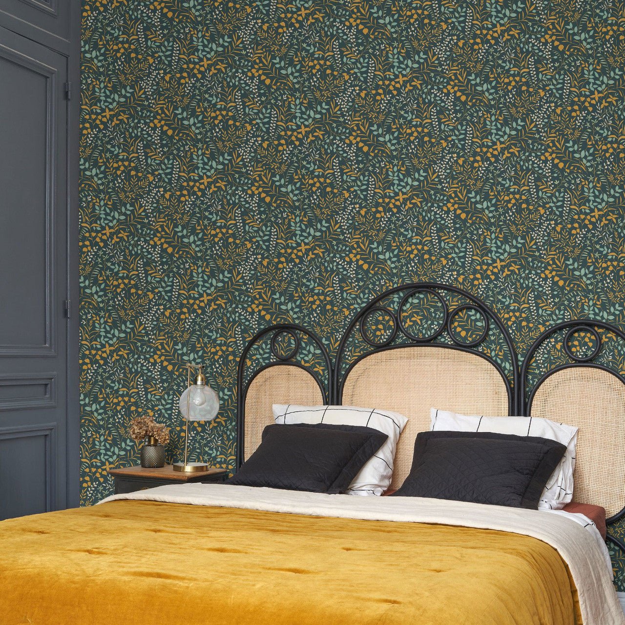 La Bastide Echappee Belle Wallpaper - Lagon / Ocre - Casadeco - 89837227 - Premier Wallcovering