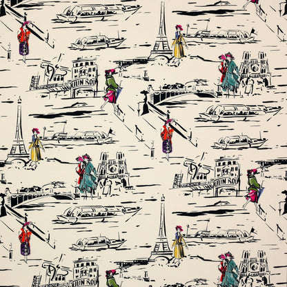 La Parisienne Fabric - Noir et Blanc - Manuel Canovas - 04911/01 - Premier Wallcovering