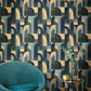 Labyrinth Doors Wallpaper - Bleu Kaki - Caselio - 102086072