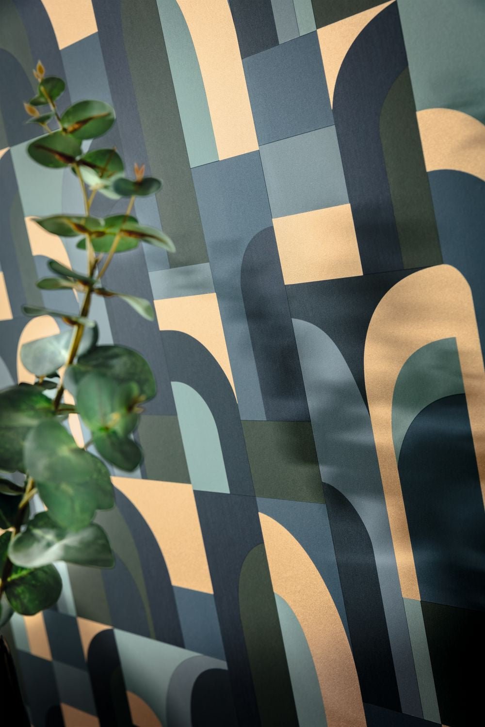 Labyrinth Doors Wallpaper - Bleu Kaki - Caselio - 102086072