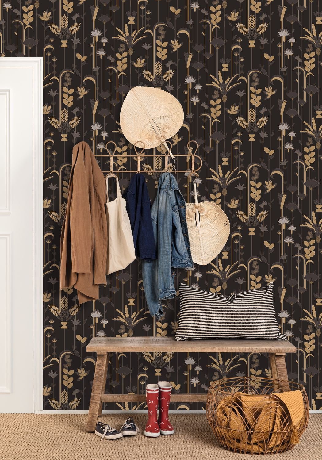 Labyrinth Ephemeral Wallpaper - Noir - Caselio - 102099020