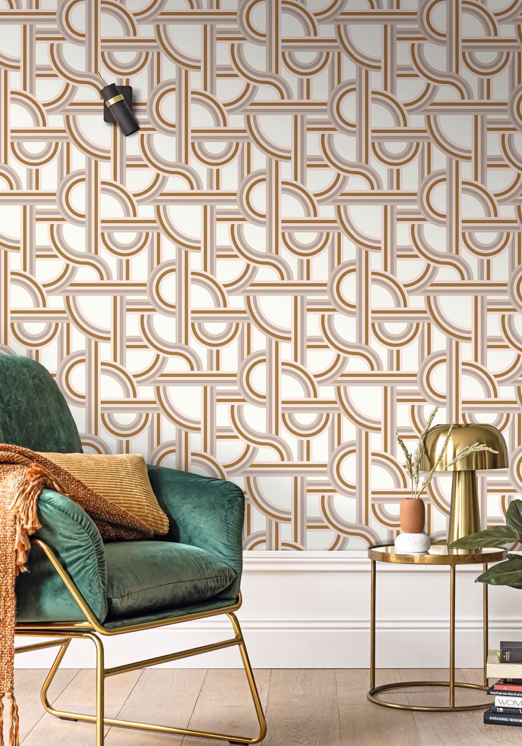 Labyrinth Impass Wallpaper - Beige - Caselio - 102121020