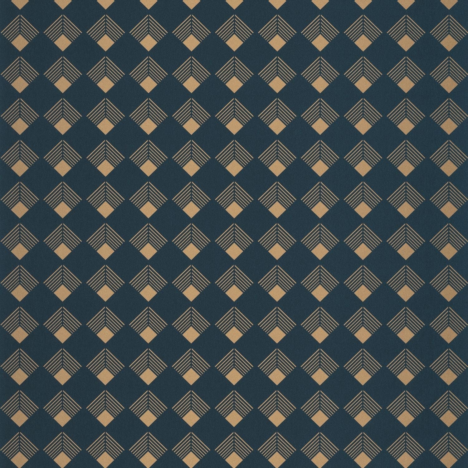 Labyrinth Patch Wallpaper - Bleu Petrole - Caselio - 102136026