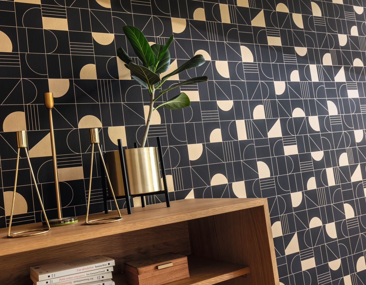 Labyrinth Puzzle Wallpaper - Noir - Caselio - 102109026