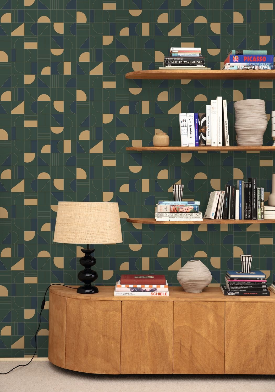 Labyrinth Puzzle Wallpaper - Bleu Kaki - Caselio - 102106179