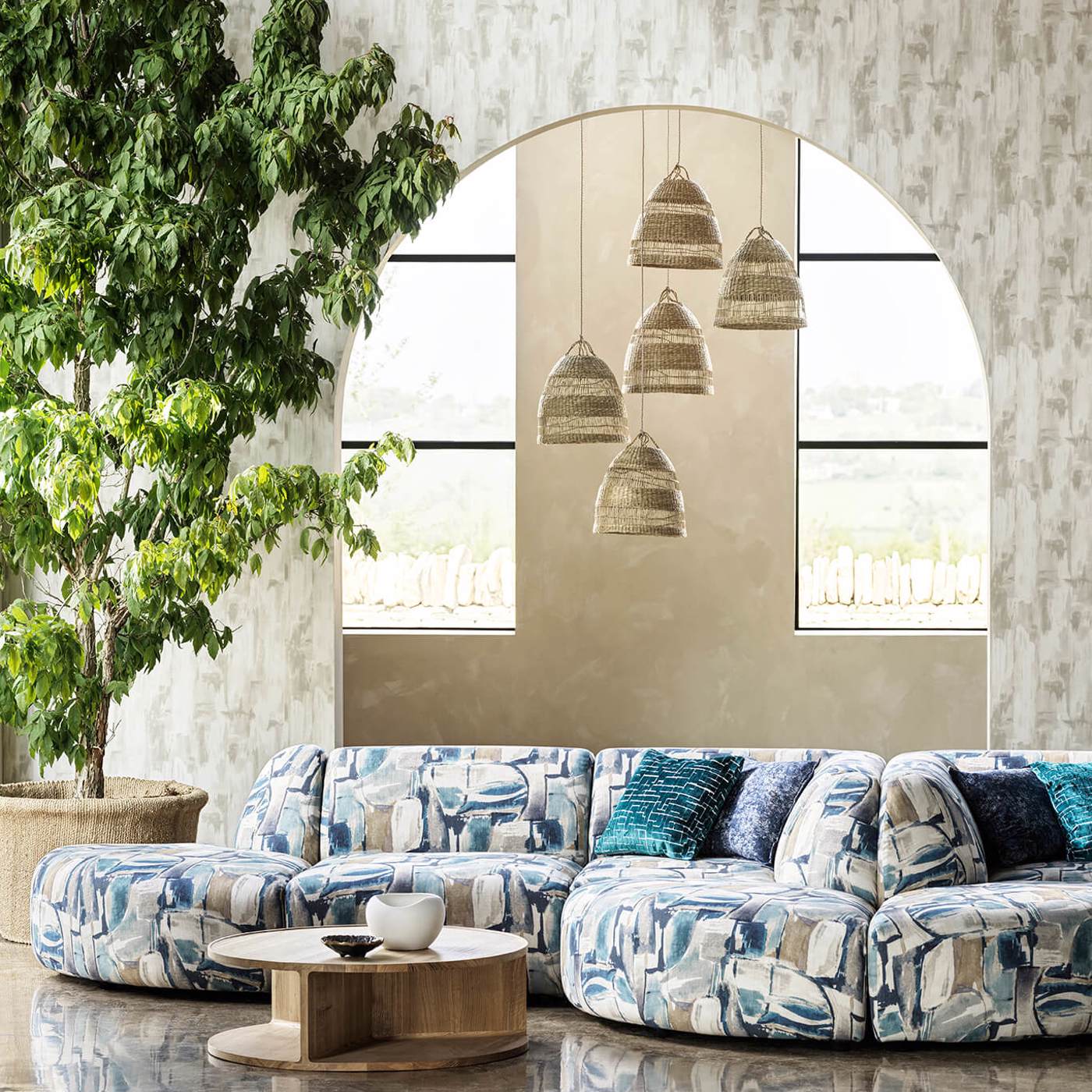 Lagna Wallpaper - Natural - Clarke & Clarke - W0183/03 - Premier Wallcovering