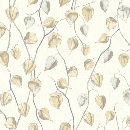 Lanternes Ginkgo Wallpaper - Beige Lin - Casadeco - 86211202 - Premier Wallcovering