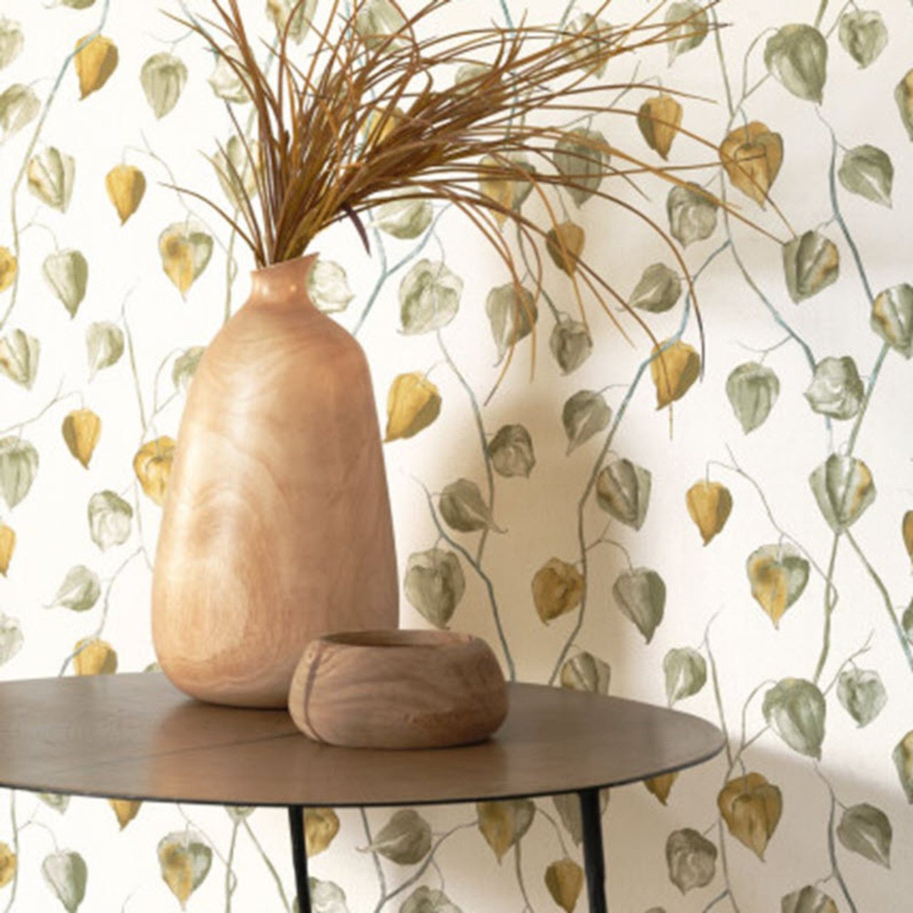 Lanternes Ginkgo Wallpaper - Beige Lin - Casadeco - 86211202 - Premier Wallcovering