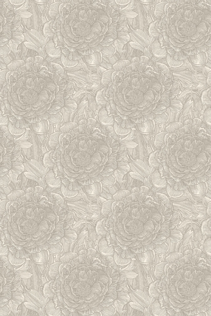Large Tudor Rose Wallpaper - Stone - Timorous Beasties - STCO/LTR/RNW/01 - Premier Wallcovering