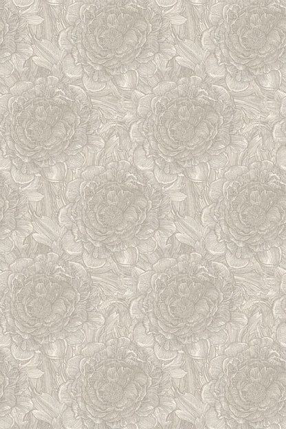 Large Tudor Rose Wallpaper - Stone - Timorous Beasties - STCO/LTR/RNW/01 - Premier Wallcovering