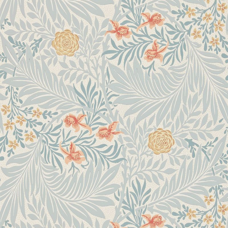 Larkspur Wallpaper - Slate/Russet - 212556 - Morris & Co - Premier Wallcovering