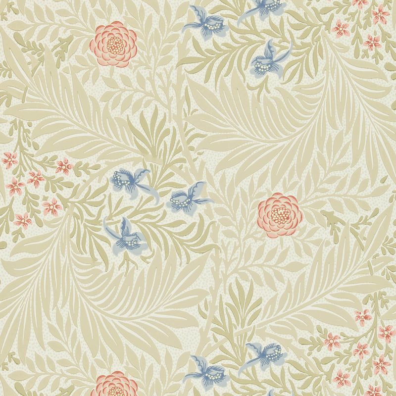 Larkspur Wallpaper - Manilla/Old Rose - 212557 - Morris & Co - Premier Wallcovering