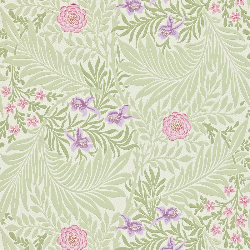 Larkspur Wallpaper - Olive/Lilac - Morris & Co - 212555 - Morris Wallpaper