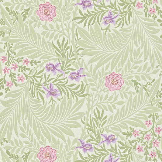 Larkspur Wallpaper - Olive/Lilac - Morris & Co - 212555 - Morris Wallpaper